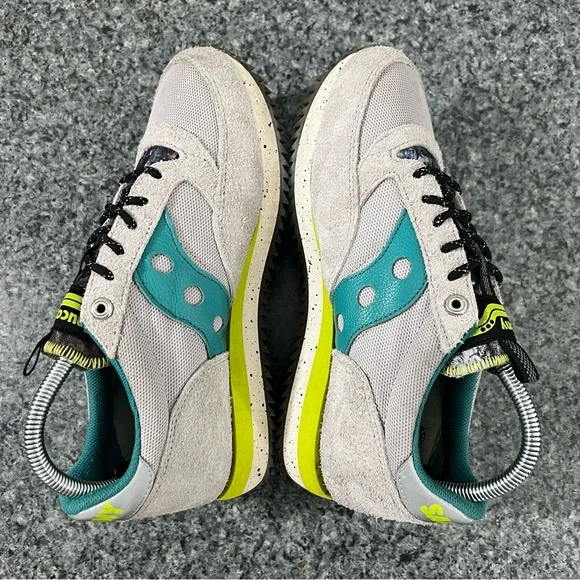 Saucony Jazz 81 Gray Green Teal Running Shoes Sneakers size 9 women’s 7 men’s - Picture 5 of 7